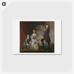 アートポストカード-Thomas (1740–1825) and Martha Neate (1741–after 1795) with His Tutor, Thomas Needham - ジョシュア レノルズ Postcard.