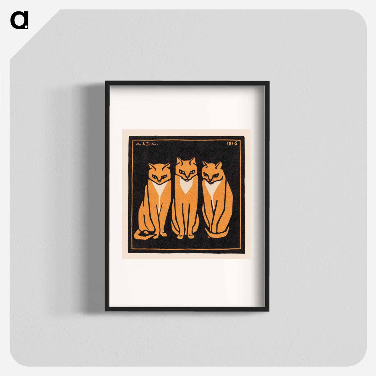 Three cats - Julie de Grague Poster.