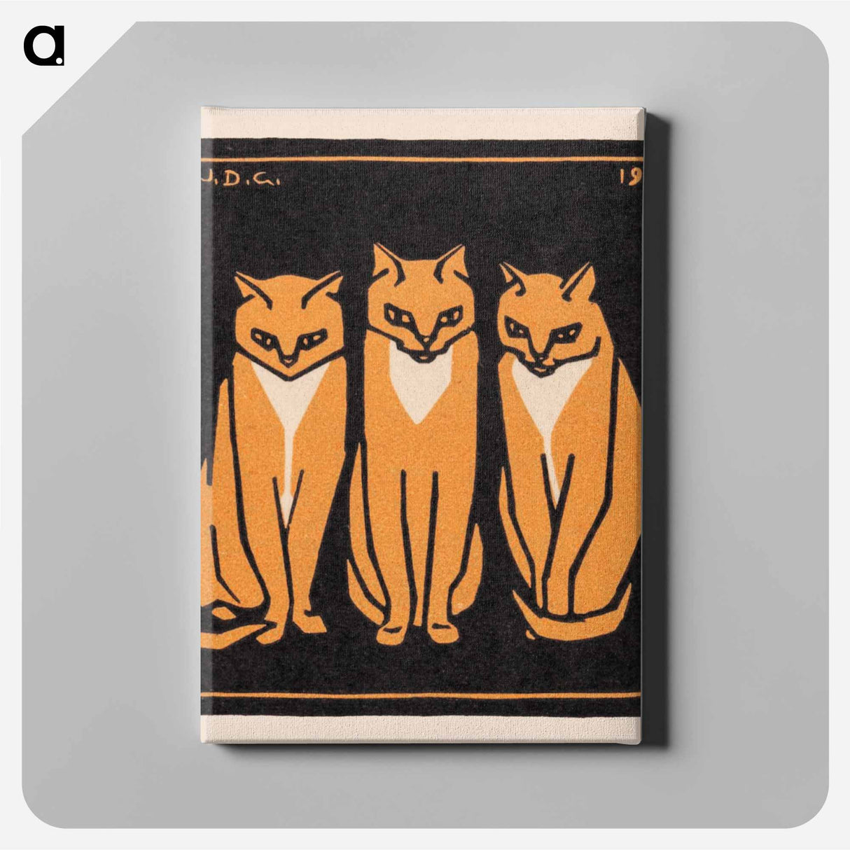 Three cats - Julie de Graag Canvas.