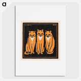 Three cats - Julie de Grague Poster.