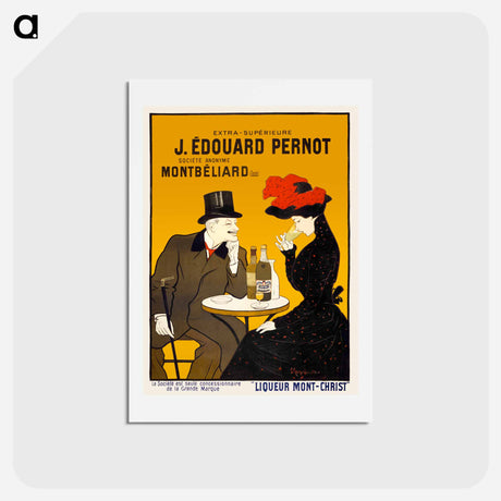 アートポストカード-Man and woman at a cafe - レオネット カピエッロ Postcard.