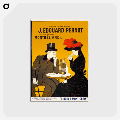 アートポストカード-Man and woman at a cafe - レオネット カピエッロ Postcard.