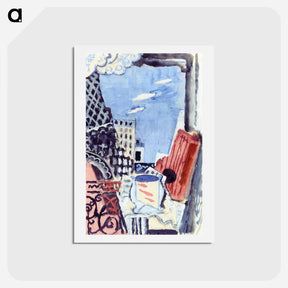 アートポストカード-The Window overlooking the Eiffel Tower - ルイ マルクーシ Postcard.