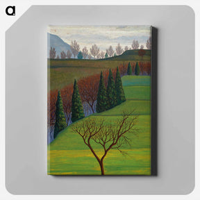 アートパネル-In collina, signiert 1945 Russolo, auf der Rückseite signiert und betitelt „In collina“ Russolo, Öl auf Holztafel, 59,6 x 49,5 cm - ルイージ ルッソロ Canvas.