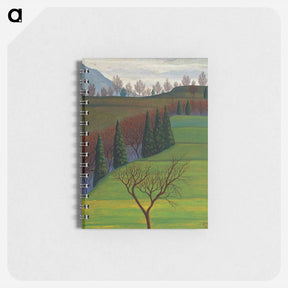 アートメモ帳-In collina, signiert 1945 Russolo, auf der Rückseite signiert und betitelt „In collina“ Russolo, Öl auf Holztafel, 59,6 x 49,5 cm - ルイージ ルッソロ Memo.