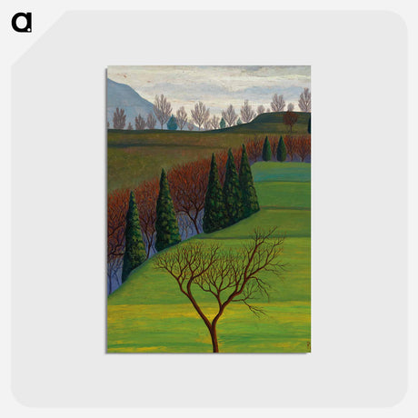 アートポストカード-In collina, signiert 1945 Russolo, auf der Rückseite signiert und betitelt „In collina“ Russolo, Öl auf Holztafel, 59,6 x 49,5 cm - ルイージ ルッソロ Postcard.