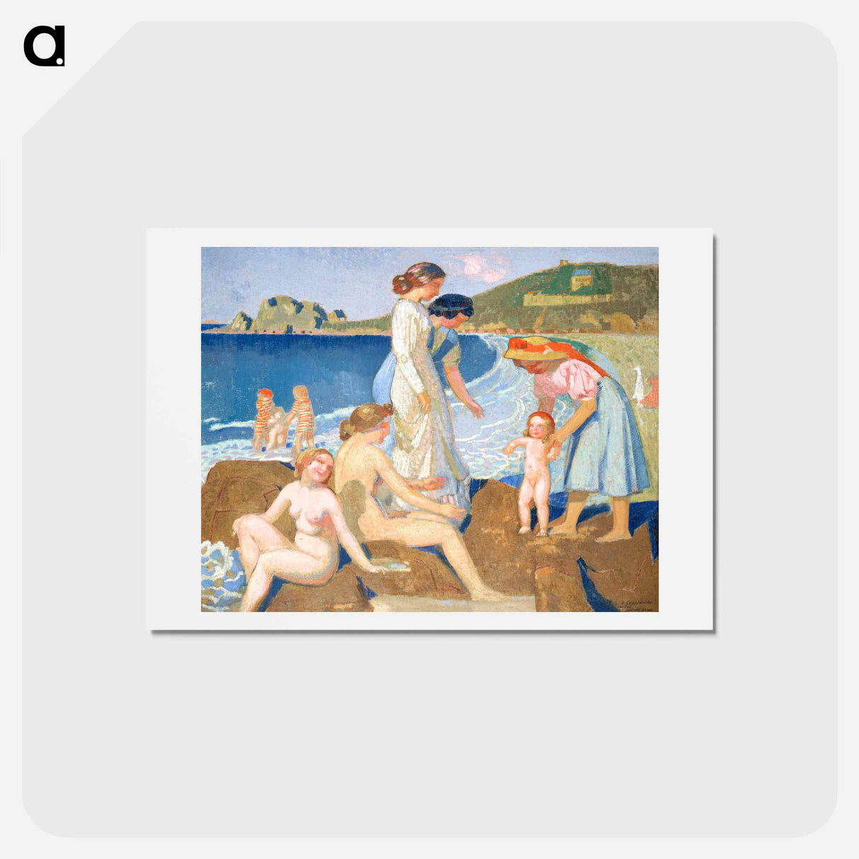 アートポストカード-Bathers in Perros Guirec - モーリス ドニ Postcard.