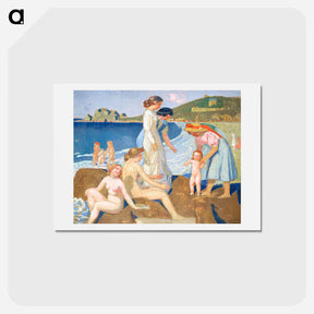 アートポストカード-Bathers in Perros Guirec - モーリス ドニ Postcard.