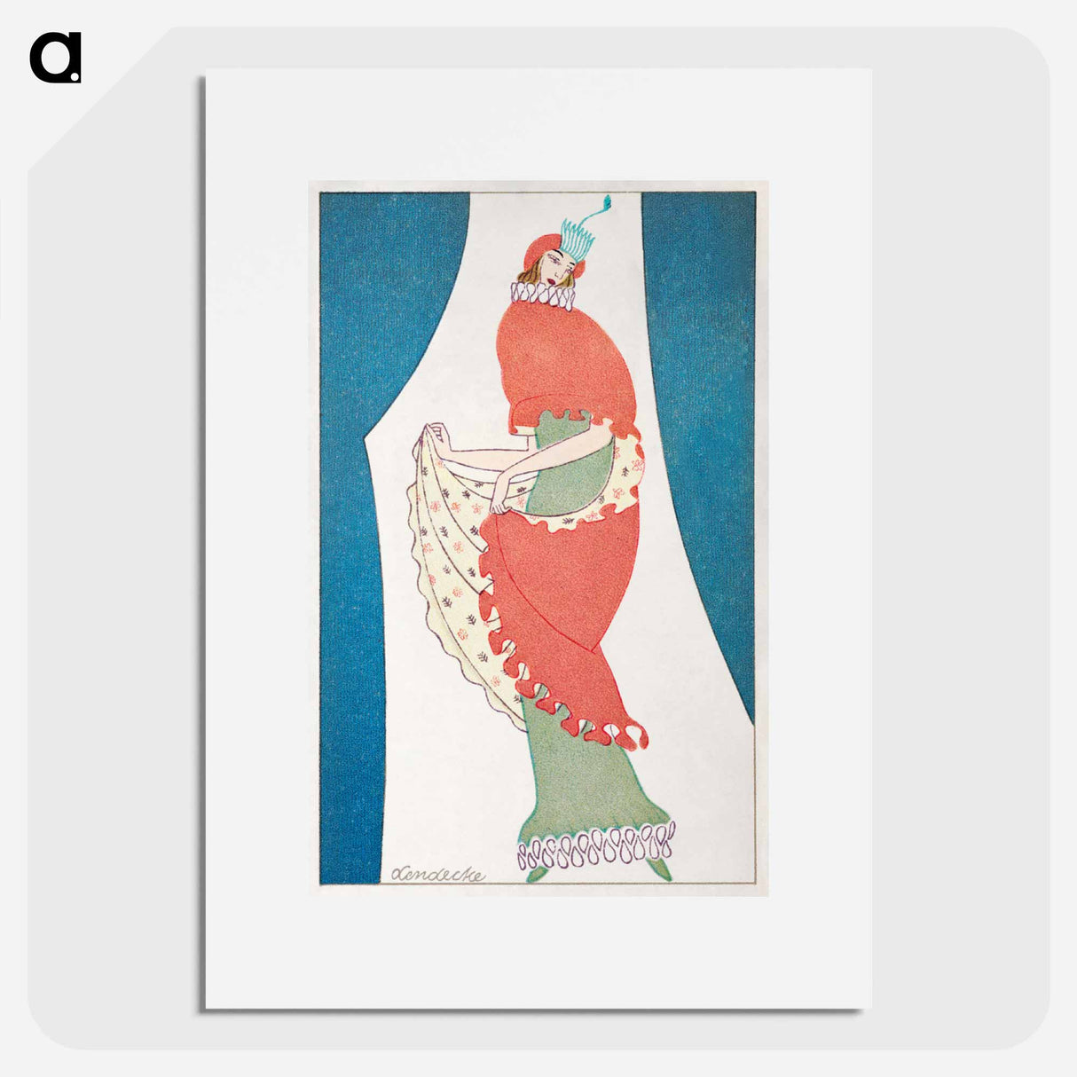 Woman in a tubular dress - オットー フリードリヒ カール レンデッケ Poster.