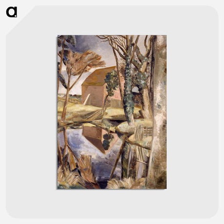 アートポストカード-Oxenbridge Pond - ポール ナッシュ Postcard.