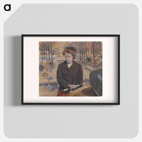 アートポスター-Spring.Young girl with a pram
 - ピーター ハンセン Poster.