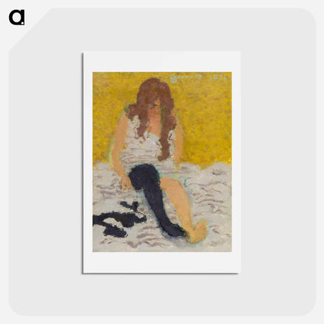 アートポストカード-Woman Putting on Her Stockings
 - ピエール ボナール Postcard.