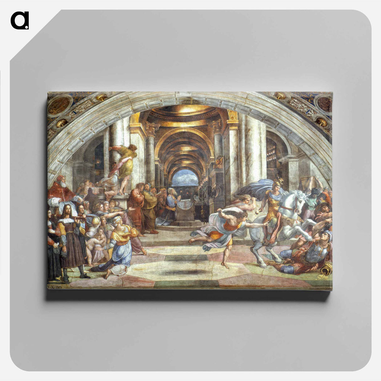 The Expulsion of Heliodorus from the Temple - ラファエロ サンティ Canvas.