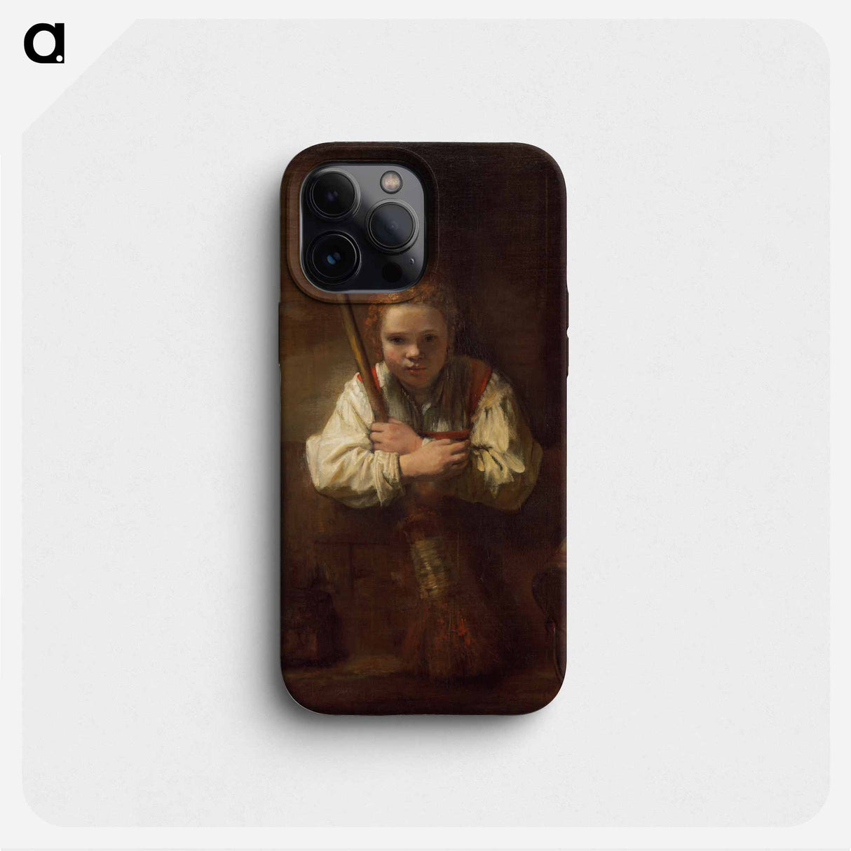 A Girl with a Broom - レンブラント ファン レイン Phone Case.