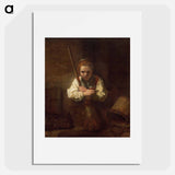 A Girl with a Broom - Rembrandt van Rijn Poster.