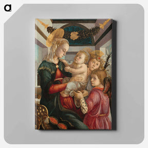 アートパネル-Madonna and Child with Angels - サンドロ ボッティチェッリ Canvas.