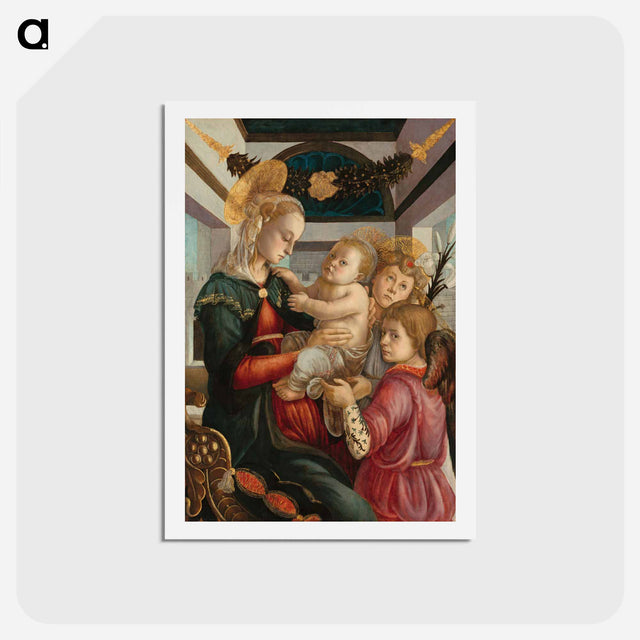 アートポストカード-Madonna and Child with Angels - サンドロ ボッティチェッリ Postcard.
