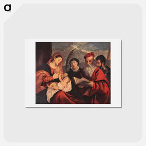 アートポストカード-Mary with the Child and Saints - ティツィアーノ ヴェチェッリオ Postcard.