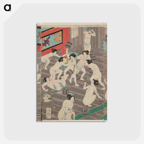 アートポストカード-Hada kurabe hana no shōbuyu kurabe, koshi yuki no ya - 豊原 国周 Postcard.