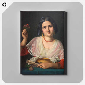 アートパネル-A Roman woman in carnival costume - ヴィルヘルム マーストランド Canvas.