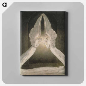 アートパネル-Christ in the Sepulchre, Guarded by Angels - ウィリアム ブレイク Canvas.