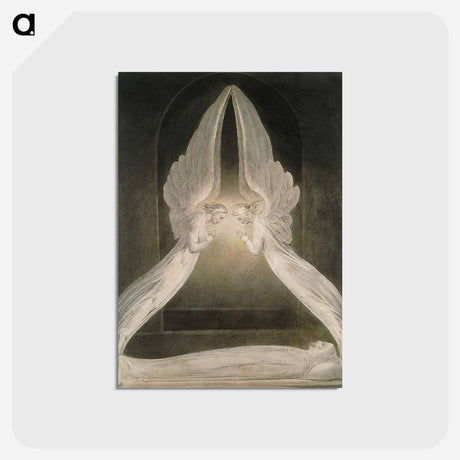 アートポストカード-Christ in the Sepulchre, Guarded by Angels - ウィリアム ブレイク Postcard.