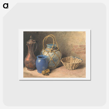 アートポストカード-Still Life with a Ginger Jar - ウィリアム ヘンリー ハント Postcard.