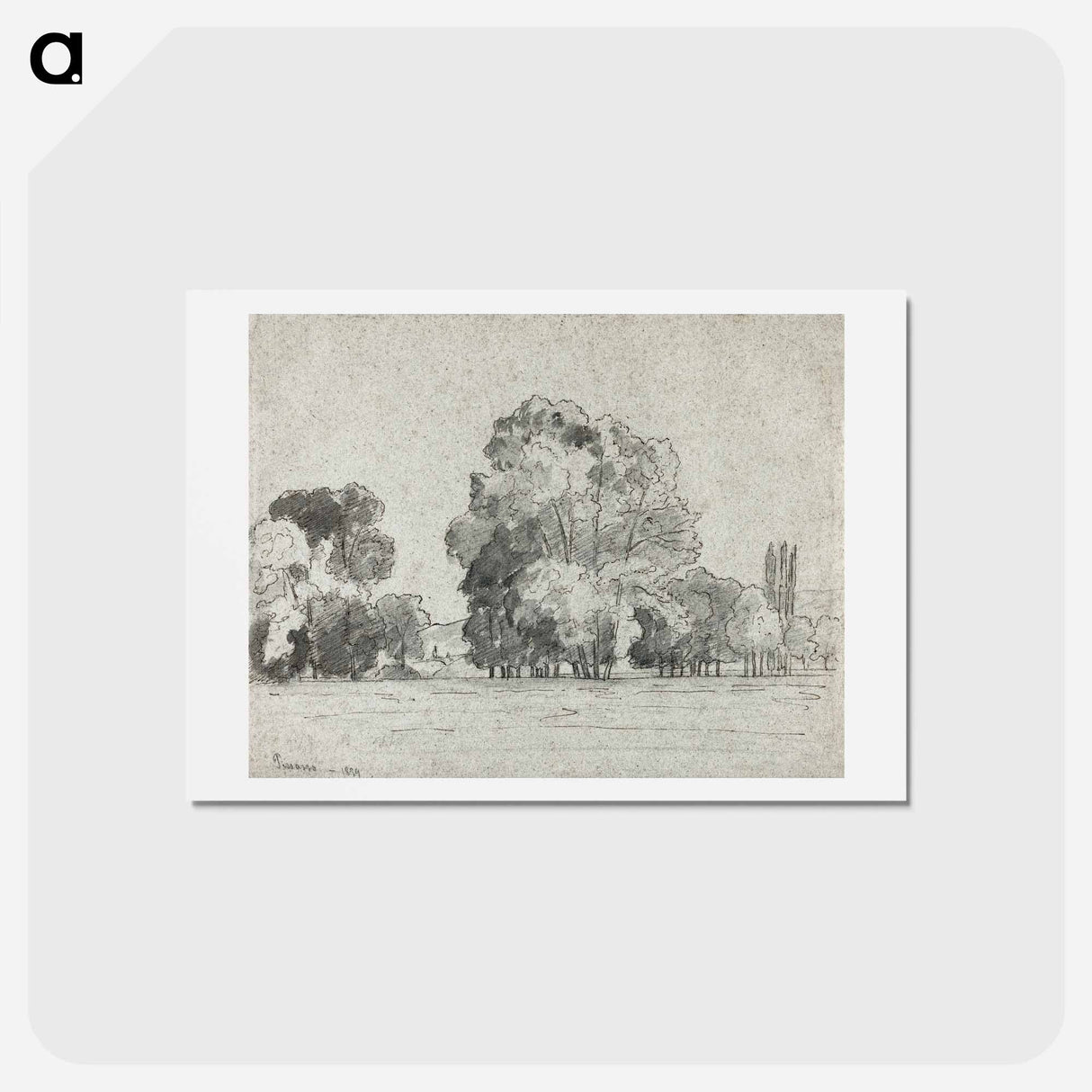 アートポストカード-Grove of Trees - カミーユ ピサロ Postcard.