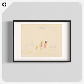 アートポスター-Two Women and Child on Beach - チャールズ デムス Poster.