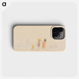 Two Women and Child on Beach - チャールズ デムス Phone Case.