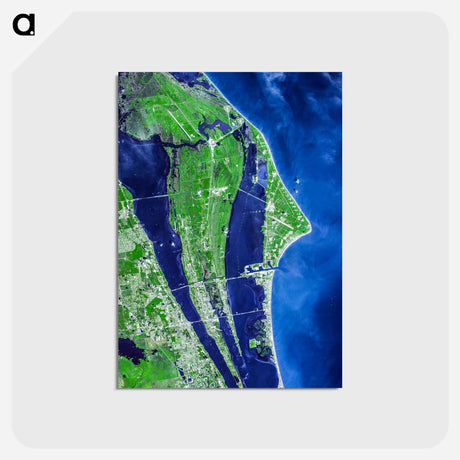 アートポストカード-Cape Canaveral Spaceport
 - 上空からの地球 Postcard.