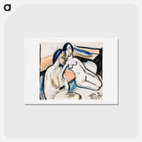 アートポストカード-Two Seated Women in Studio - エルンスト ルートヴィヒ キルヒナー Postcard.