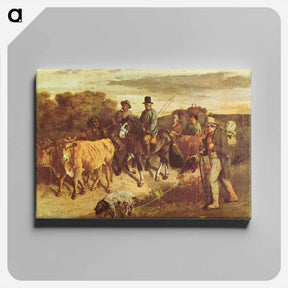 アートパネル-The Peasants of Flagey Returning from the Fair - ギュスターヴ クールベ Canvas.
