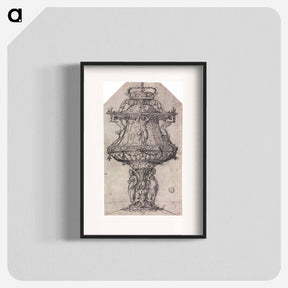 アートポスター-Design for a Table Fountain with the Badge of Anne Boleyn - ハンス ホルバイン Poster.