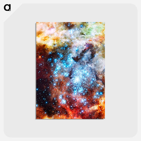 アートポストカード-Merging Star Clusters
 - ハッブル画像 Postcard.