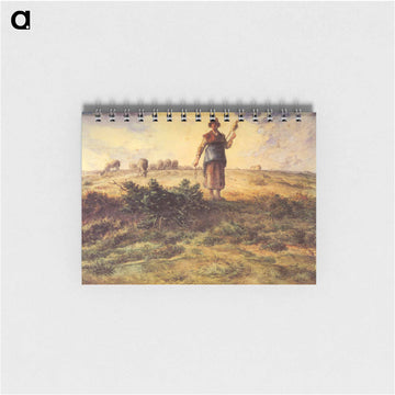A Shepherdess And Her Flock - ジャン フランソワ ミレー Memo.