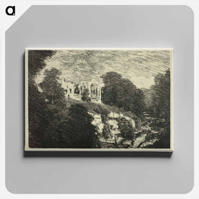 アートパネル-Egglestone Abbey, from the River
 - ジョセフ ペネル Canvas.