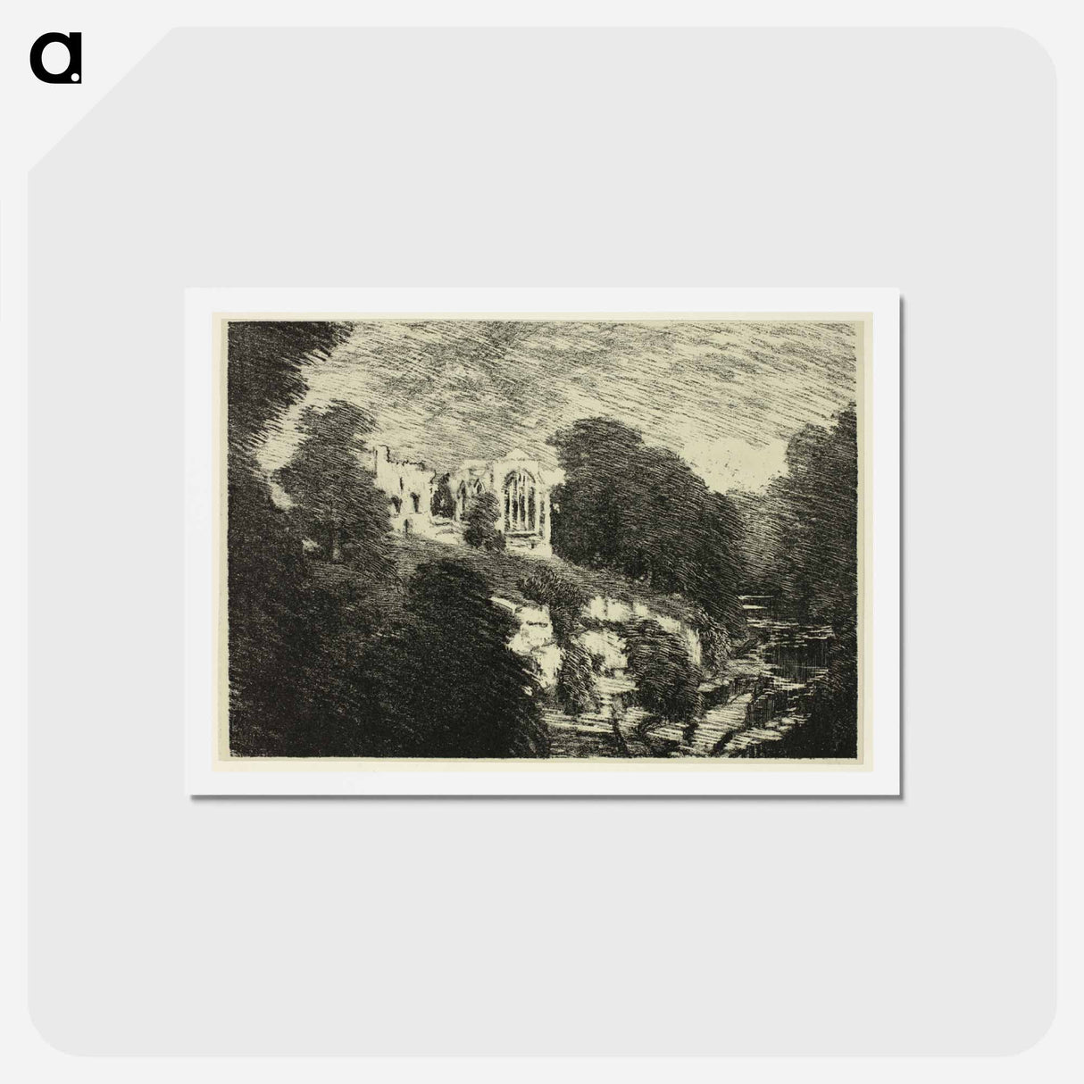 アートポストカード-Egglestone Abbey, from the River
 - ジョセフ ペネル Postcard.