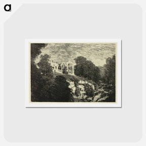 アートポストカード-Egglestone Abbey, from the River
 - ジョセフ ペネル Postcard.