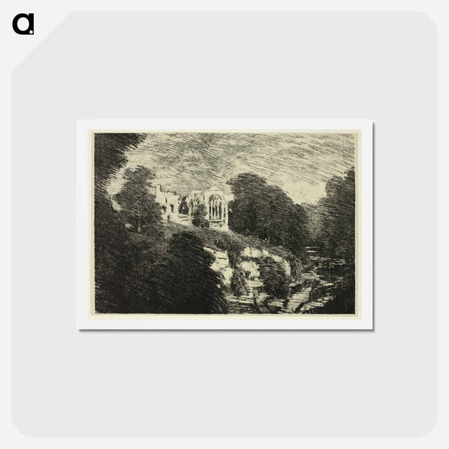 アートポストカード-Egglestone Abbey, from the River
 - ジョセフ ペネル Postcard.