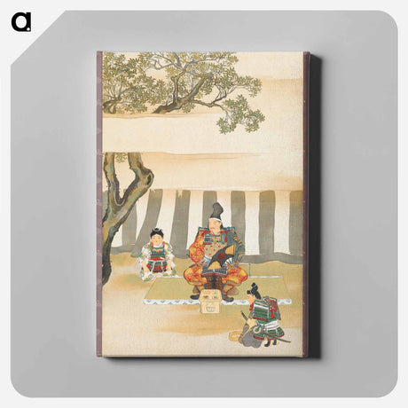 アートパネル-Kusunoki Masashige before the Battle at Minato River - 神坂 雪佳 Canvas.
