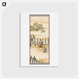 アートポストカード-Kusunoki Masashige before the Battle at Minato River - 神坂 雪佳 Postcard.