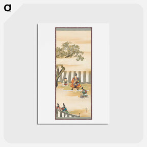 アートポストカード-Kusunoki Masashige before the Battle at Minato River - 神坂 雪佳 Postcard.