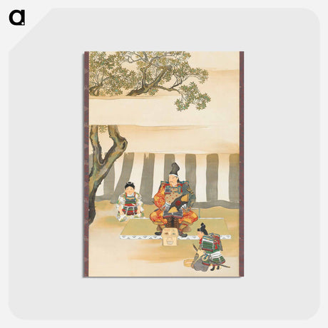 アートポストカード-Kusunoki Masashige before the Battle at Minato River - 神坂 雪佳 Postcard.