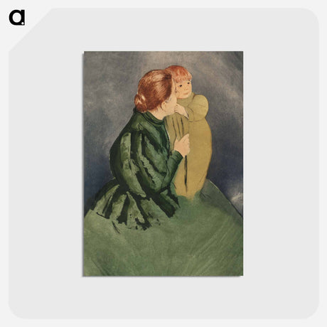 アートポストカード-Peasant Mother and Child - メアリー カサット Postcard.