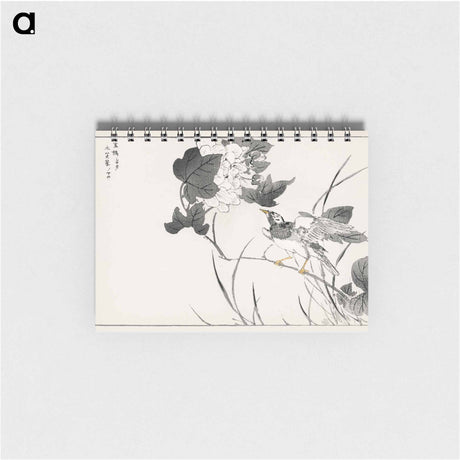 アートメモ帳-Grey Starling and Lotus
 - 鳥類図鑑 Memo.