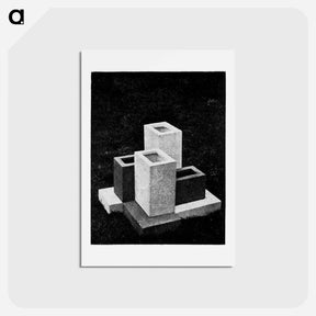 アートポストカード-Plastic garden (Vases) - テオ ファン ドゥースブルフ Postcard.