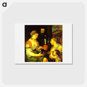 アートポストカード-Marriage with Vesta and Hymen as Protectors and Advisers of the Union of Venus and Mars - ティツィアーノ ヴェチェッリオ Postcard.