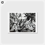 アートポストカード-Drawing After 'States of Mind: The Farewells' - ウンベルト ボッチョーニ  Postcard.