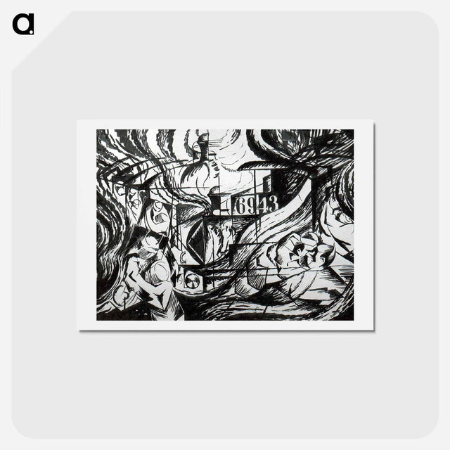 アートポストカード-Drawing After 'States of Mind: The Farewells' - ウンベルト ボッチョーニ  Postcard.